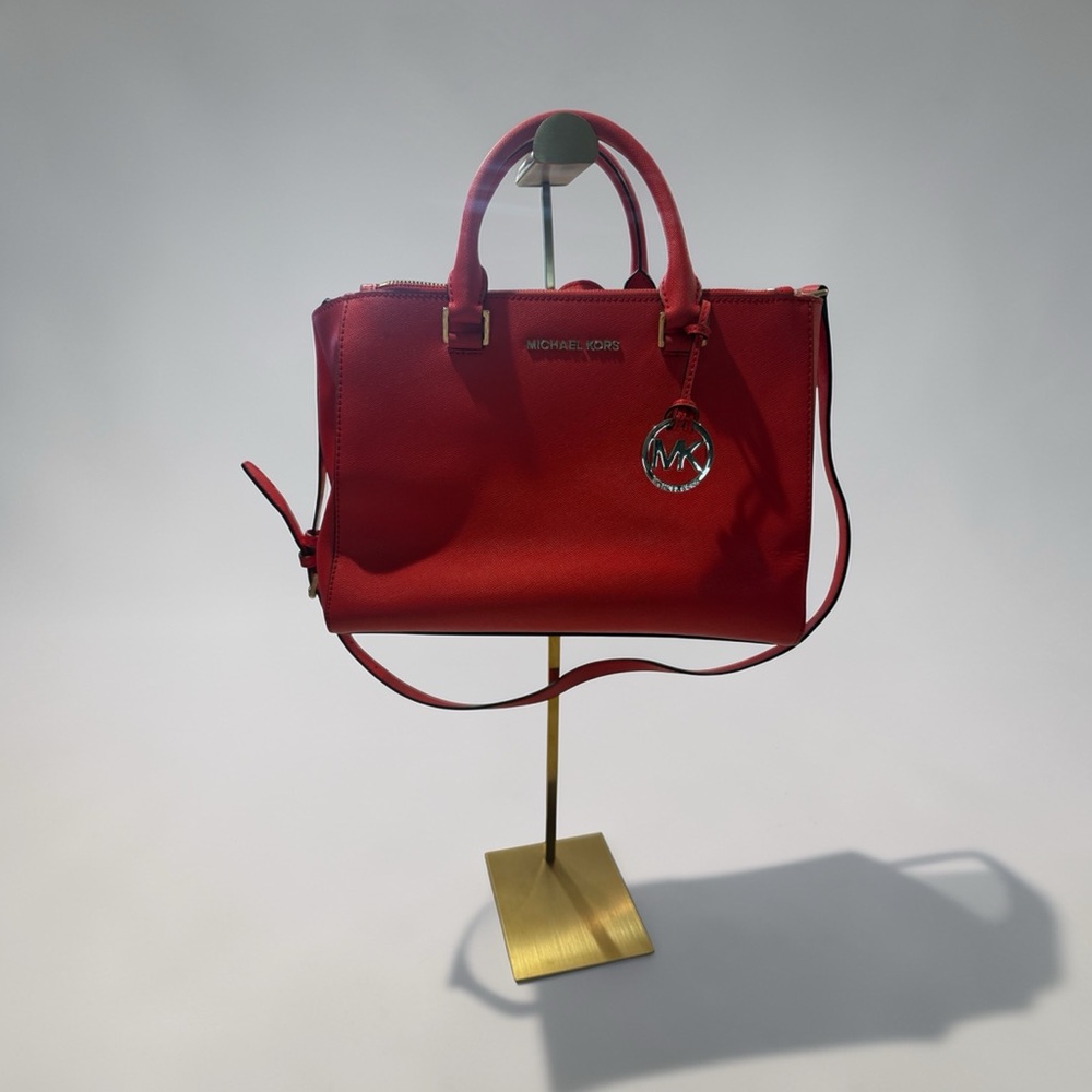 Michael Kors Red Leather Hamilton Bag - Picture 2 of 2